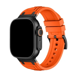 Bracelet outdoor en silicone souple compatible Apple Watch, design robuste et maintien parfait, modèle Djeko