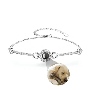 Bracelet photo personnalisé en argent 925, orné d'oxyde de zirconium, modèle Zenaida