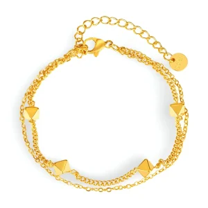 Bracelet pour femme, en acier inoxydable, aux formes géométriques, modèle Hedda