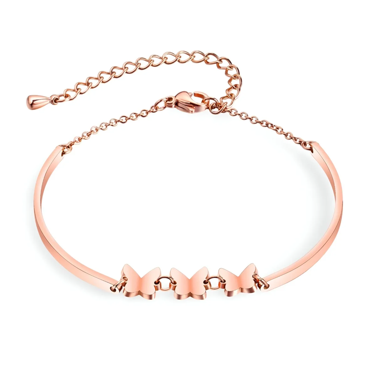 Bracelet pour femme, papillons s'envolant, en acier inoxydable, modèle Annie – Image 7