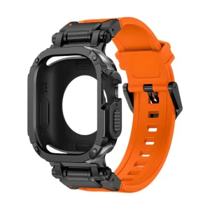 Bracelet robuste pour montre connectée, TPU renforcé avec coque anti-choc, design sport et protection intégrale, compatible Apple Watch, modèle Guerta