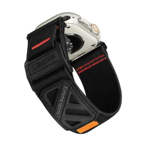 Bracelet sport extrême pour Apple Watch, nylon tissé haute résistance, fermoir magnétique robuste, usage extérieur intensif, modèle Metryx
