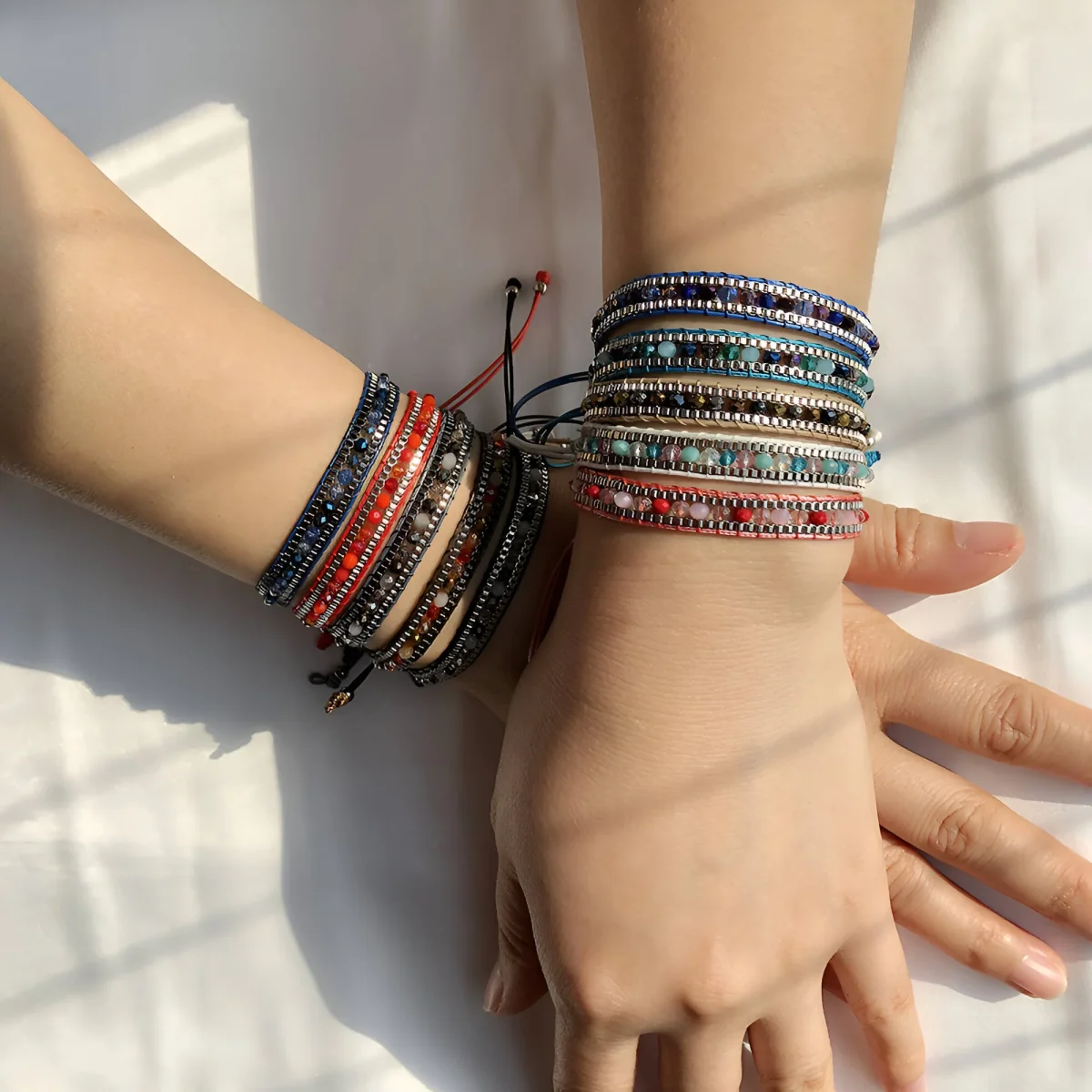 Bracelet tressé, perles de riz intégrées, modèle Idalia – Image 5