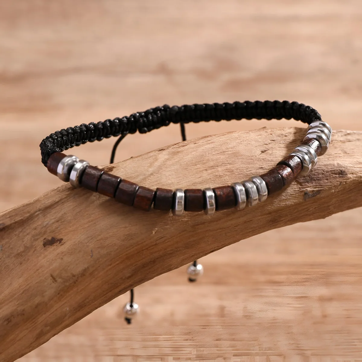 Bracelets en perles de bois pour homme, prestance distinguée, modèle Eddie – Image 6