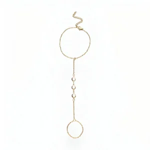 Bijou de main en acier inoxydable et zirconium, pour femme, modèle Rachka