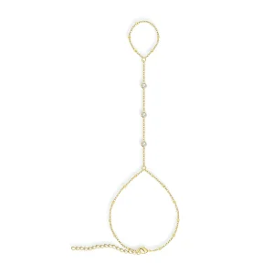 Bijou de main en acier inoxydable et zirconium, pour femme, modèle Zita