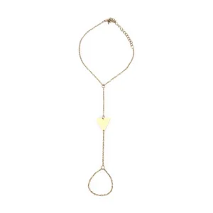 Bijou de main motif triangle, en acier inoxydable, pour femme, modèle Berte