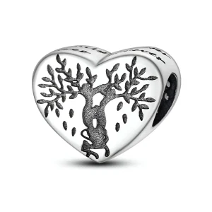 Charm coeur imprégné d'un arbre de vie, pour femme, modèle Fiora