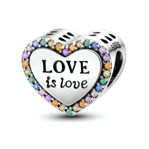 Charm coeur "Love is love", pour femme, modèle Yolanda