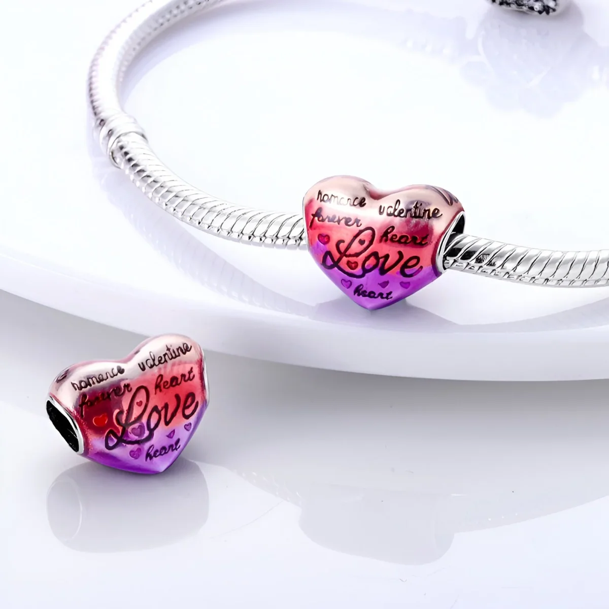 Charm coeur "Romance heart", pour femme, modèle Amoret – Image 3