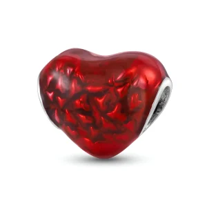 Charm coeur rouge vif, pour femme, modèle Karina