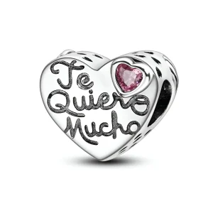 Charm coeur "Te quiero mucho", pour femme, modèle Sunniva