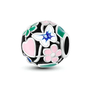 Charm fleur et papillon, pour femme, modèle Adeliza