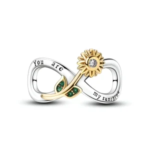 Charm infini orné d'un tournesol, pour femme, modèle Hespera