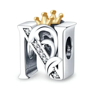 Charm lettre N, pour femme, modèle Nasya