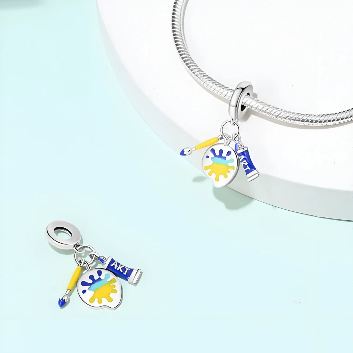 Charm pendant art et peinture, pour femme, modèle Jocasta – Image 5