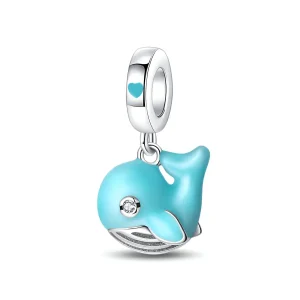 Charm pendant, baleine bleue, pour femme, modèle Balia