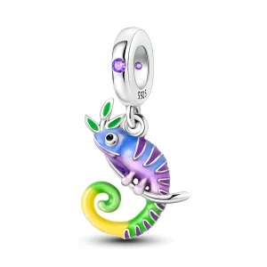 Charm pendant caméléon coloré, pour femme, modèle Balbina