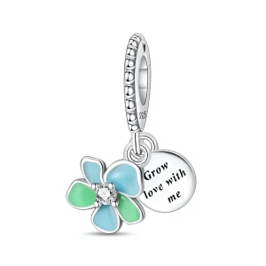 Charm pendant en argent, "Grow love with me", pour femme, modèle Brielle