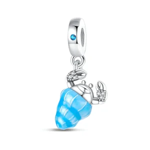 Charm pendant, pagure bleu, pour femme, modèle Donatella