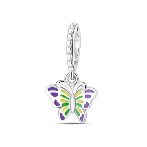Charm pendant en argent, papillon translucide, pour femme, modèle Alianor