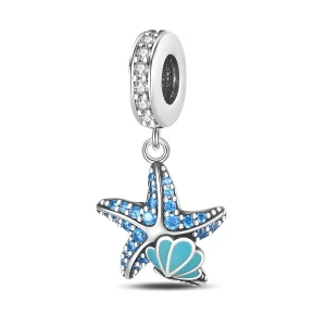 Charm pendant, étoile de mer brillante, pour femme, modèle Maria