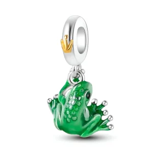 Charm pendant grenouille verte, pour femme, modèle Gwenda