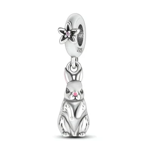 Charm pendant lapin assis, pour femme, modèle Xanthia