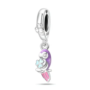 Charm pendant, perroquet coloré, pour femme, modèle Gizela