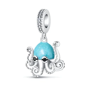 Charm pendant, pieuvre bleue, pour femme, modèle Zalo