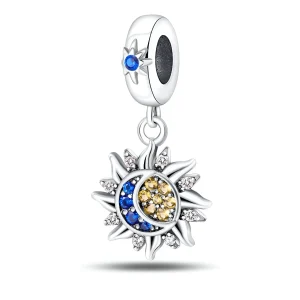 Charm pendant, soleil et lune, pour femme, modèle Katinka