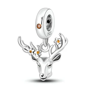 Charm pendant tête de cerf, pour femme, modèle Ailith