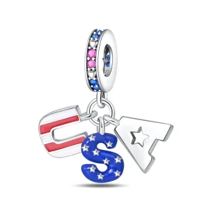 Charm pendant U.S.A, pour femme, modèle Tamsin