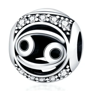 Charm rond, signe du zodiaque cancer, pour femme, modèle Naoro