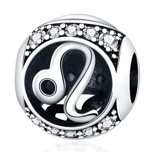 Charm rond, signe du zodiaque lion, pour femme, modèle Riana