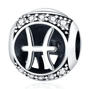 Charm rond, signe du zodiaque poisson, pour femme, modèle Pidi