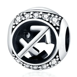 Charm rond, signe du zodiaque sagittaire, pour femme, modèle Maona