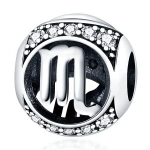 Charm rond, signe du zodiaque scorpion, pour femme, modèle Siana