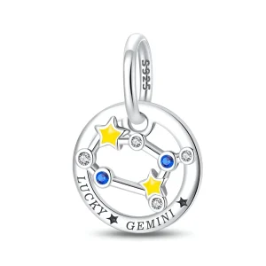 Charm signe du zodiaque gémeaux, pour femme, modèle Amabel