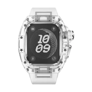 Coque intégrale Apple Watch Ultra 49mm, bracelet transparent PC, design ultra moderne, boucle métal, protection élégante, modèle Adris