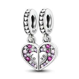 Duo de charms coeur mère et fille, pour femme, modèle Arista