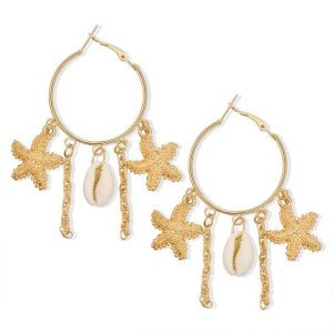 Grosses Créoles Coquillage Doré