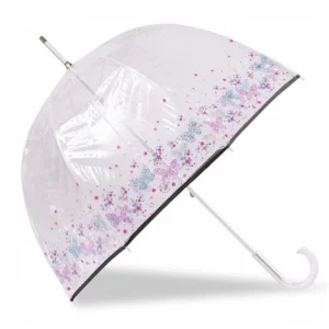 Parapluie Cloche Transparent Isotoner 09496 Papillons/Fleurs