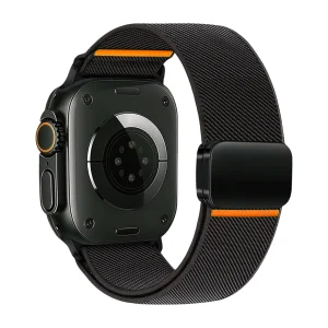 Bracelet Apple Watch en nylon respirant, fermeture magnétique invisible, design ergonomique pour Apple Watch, modèle Torade